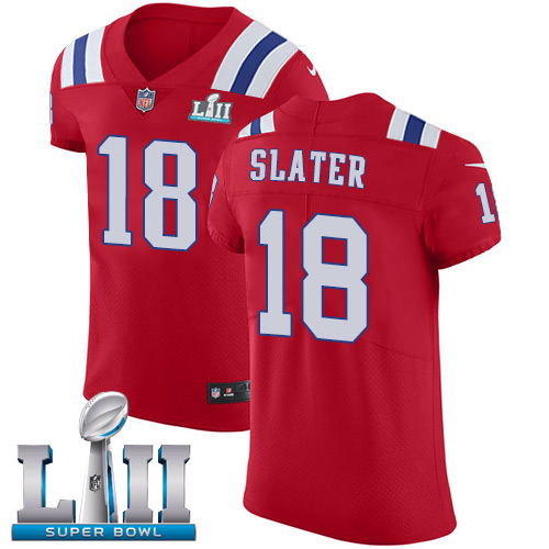 Nike Patriots #18 Matt Slater Red Alternate Super Bowl LII Men's Stitched NFL Vapor Untouchable Elite Jersey
